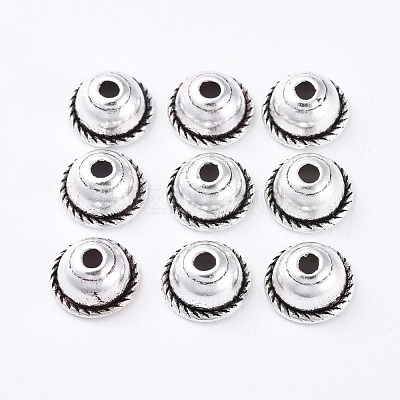Tibetan Style Alloy Bead Caps X-K090A042-1