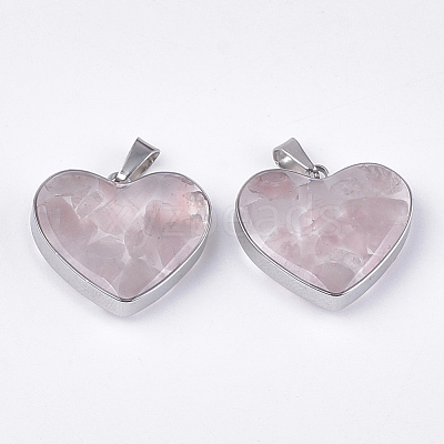 Natural Rose Quartz Pendants STAS-T043-01A-1