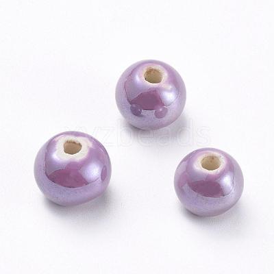 Glazed Porcelain Beads PORC-D001-12mm-17-1