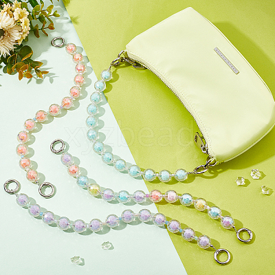 4Pcs 4 Colors Candy AB Colored Round Plastic Beaded Bag Handle DIY-WR0001-77-1