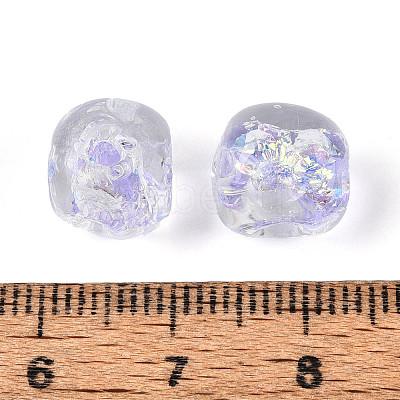 Handmade Foil Lampwork Beads Strands FOIL-T008-04E-1