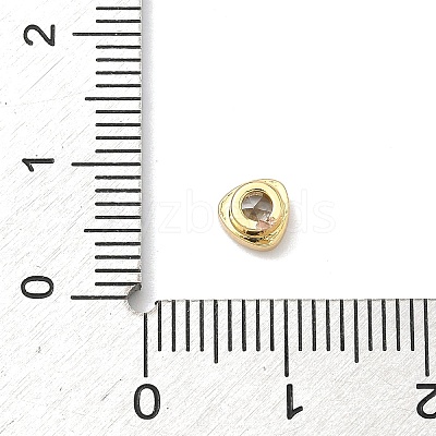 Triangle Brass Micro Pave Cubic Zirconia Cabochons KK-P345-13G-F-1