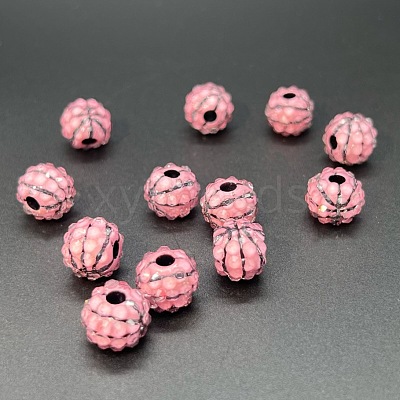 Opaque Acrylic Beads SACR-WH0008-028A-1