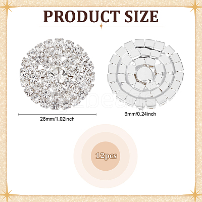 12Pcs Alloy Rhinestone Cabochons FIND-PH0026-39S-1