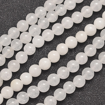 Natural Round White Jade Bead Strands X-G-P070-01-8mm-1