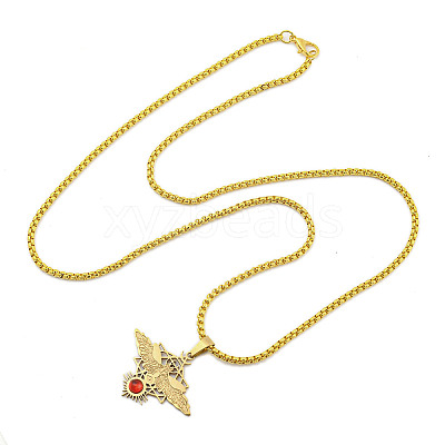 201 Stainless Steel Pendant Necklaces LS-NJEW-H030-06G-1