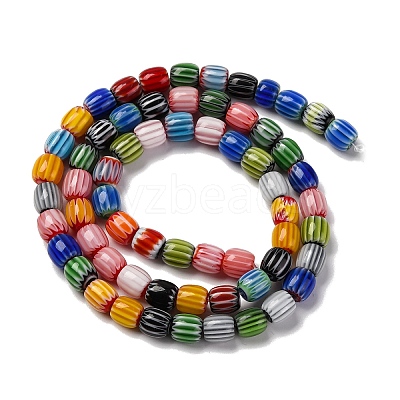 Handmade Lampwork Chevron Beads Strands LAMP-K041-01A-03-1