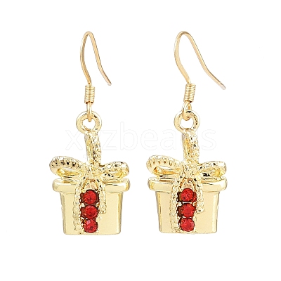 Christmas Theme Alloy Rhinestone Dangle Earrings EJEW-JE06627-04-1