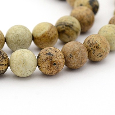 Natural Picture Jasper Round Bead Strands G-G-P070-55-4mm-1