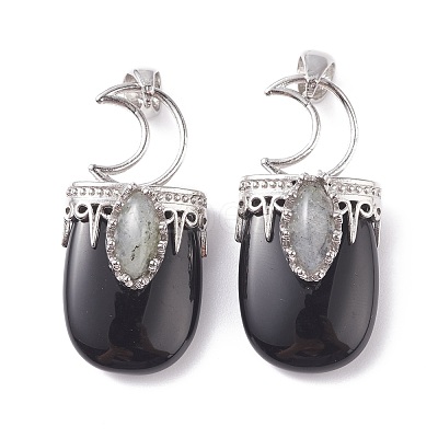 Natural Black Obsidian Pendants G-F639-09E-P-1
