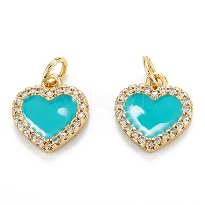Brass Micro Pave Clear Cubic Zirconia Pendants ZIRC-M115-43G-1