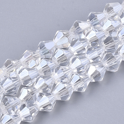 Electroplate Glass Beads Strands EGLA-Q118-6mm-A15-1