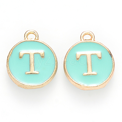 Golden Plated Alloy Enamel Charms X-ENAM-S118-05T-1