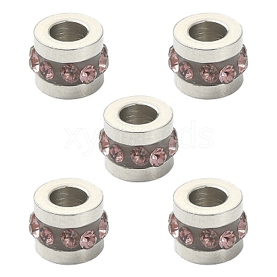 201 Stainless Steel Polymer Clay Rhinestone Inlaid Beads RB-YW0001-11H-1