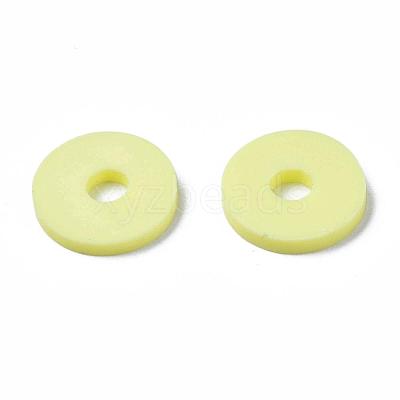 Flat Round Handmade Polymer Clay Beads CLAY-R067-10mm-23-1