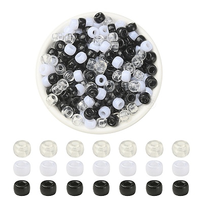 600Pcs 3 Colors Acrylic European Beads DIY-YW0006-78-1