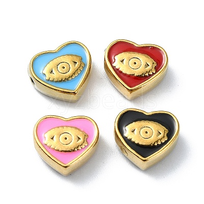 Ion Plating(IP) 304 Stainless Steel Enamel Beads STAS-Q318-11-1