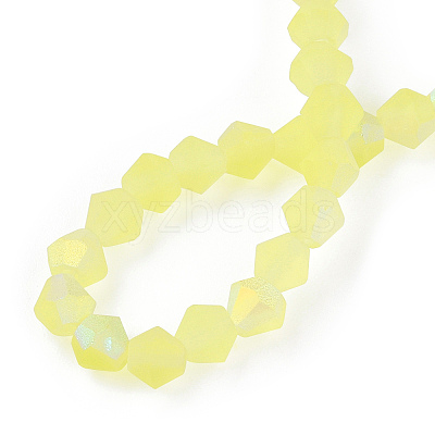 Imitate Austrian Crystal Bicone Frosted Glass Beads Strands EGLA-A039-T6mm-MB21-1