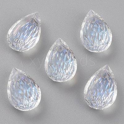 Embossed Glass Rhinestone Pendants GLAA-J101-05A-001MO-1