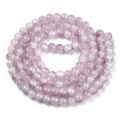 Crackle Baking Paint Imitation Jade Glass Beads Strands DGLA-T003-6mm-04-1