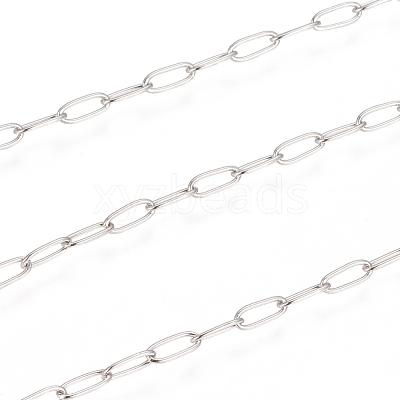 Tarnish Resistant 304 Stainless Steel Paperclip Chains CHS-F010-01B-P-1