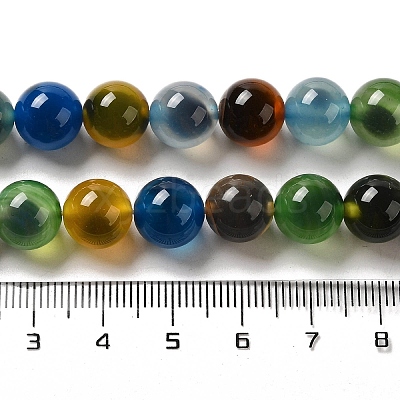 Natural Dyed & Heated Runny Agate Beads Strands G-K356-A01-03-1