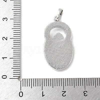 Brass Pave Natural White Shell Religion Pendants KK-S522-23P-D-1