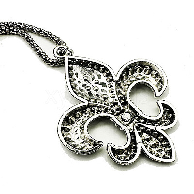 Tibetan Style Alloy Rhinestone Pendant Necklaces for Women Men RH2699-1-1