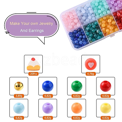 470Pcs Opaque Acrylic Beads MACR-YW0001-94-1