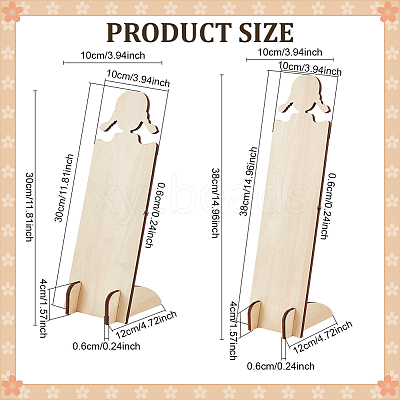 2 Bags 2 Styles Cute Girl Shaped Wood Hair Clip Holders ODIS-PH0001-93-1