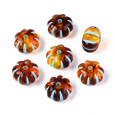Painted Transparent Acrylic Beads OACR-T029-03D-1