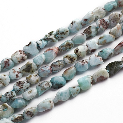 Natural Larimar Beads Strands G-D0002-B38-1