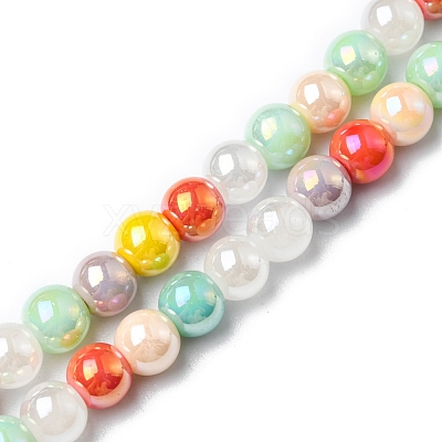 Electroplate Glass Beads Strands EGLA-D018-01-1