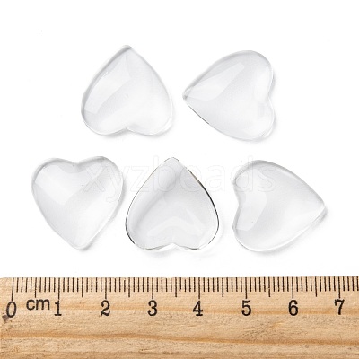 Transparent Glass Heart Cabochons X-GGLA-R021-20mm-1
