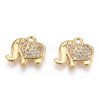 Brass Micro Pave Cubic Zirconia Charms X-ZIRC-K082-034A-1