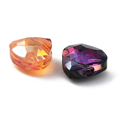 Electroplate Triangle Glass Beads EGLA-A036-01-1