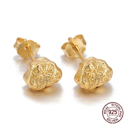 925 Sterling Silver Stud Earrings EJEW-F265-02G-1