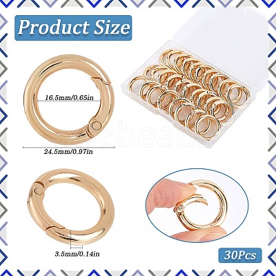 30Pcs Alloy Spring Gate Ring FIND-SP0001-48-1
