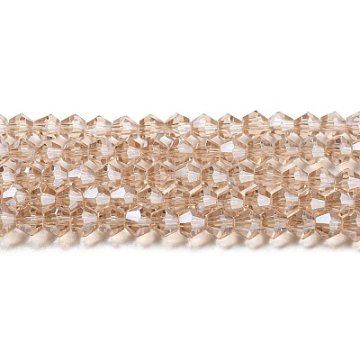 Transparent Electroplate Glass Beads Strands EGLA-A039-T6mm-A12-1