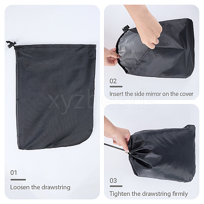 6Pcs Waterproof Dustproof Oxford Cloth Rearview Mirror Protective Cover ABAG-CN0001-64-1