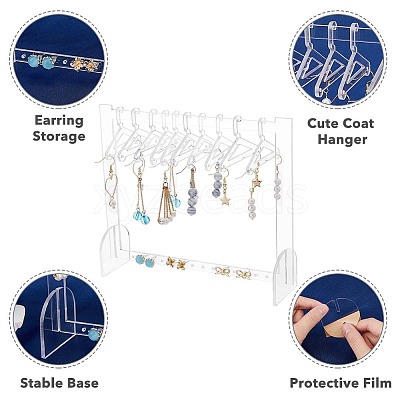 Transparent Acrylic Earring Hanging Display Stands EDIS-FH0001-04-1