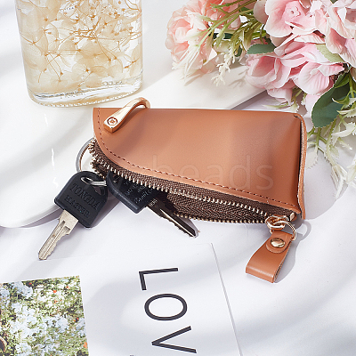 PU Leather Zipper Car Key Case AJEW-WH0348-14B-1