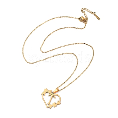 PVD Vacuum Plating 201 Stainless Steel Pendant Necklaces NJEW-R267-02T-G-1