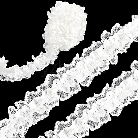Cotton Pleated Elastic Lace Ribbon OCOR-WH20006-30A-1