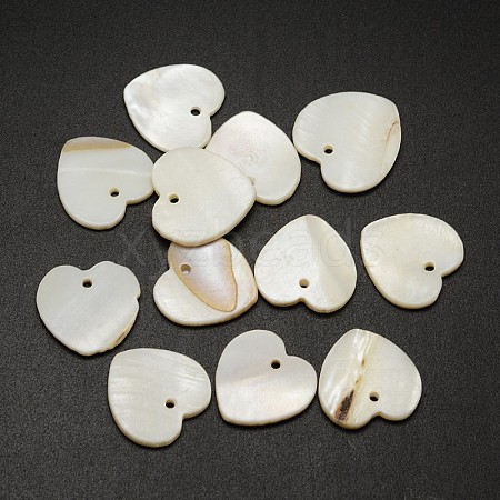 Shell Heart Pendants X-SHEL-P003-18-1