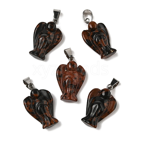 Natural Mahogany Obsidian Pendants G-B127-10P-09-1