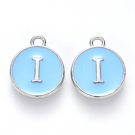 Platinum Plated Alloy Enamel Charms ENAM-S118-04I-P-1