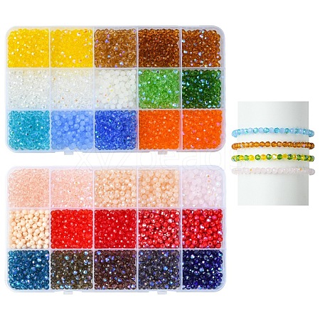 4500Pcs 30 Styles Electroplate Glass Beads Strands EGLA-YW0003-99-1