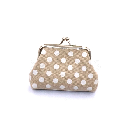 Polka Dot Printed Cloth Kiss Lock Wallets PW-WG6A5FA-04-1