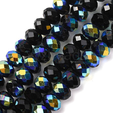 Electroplate Transparent Glass Beads Strands EGLA-A046-01B-05-1